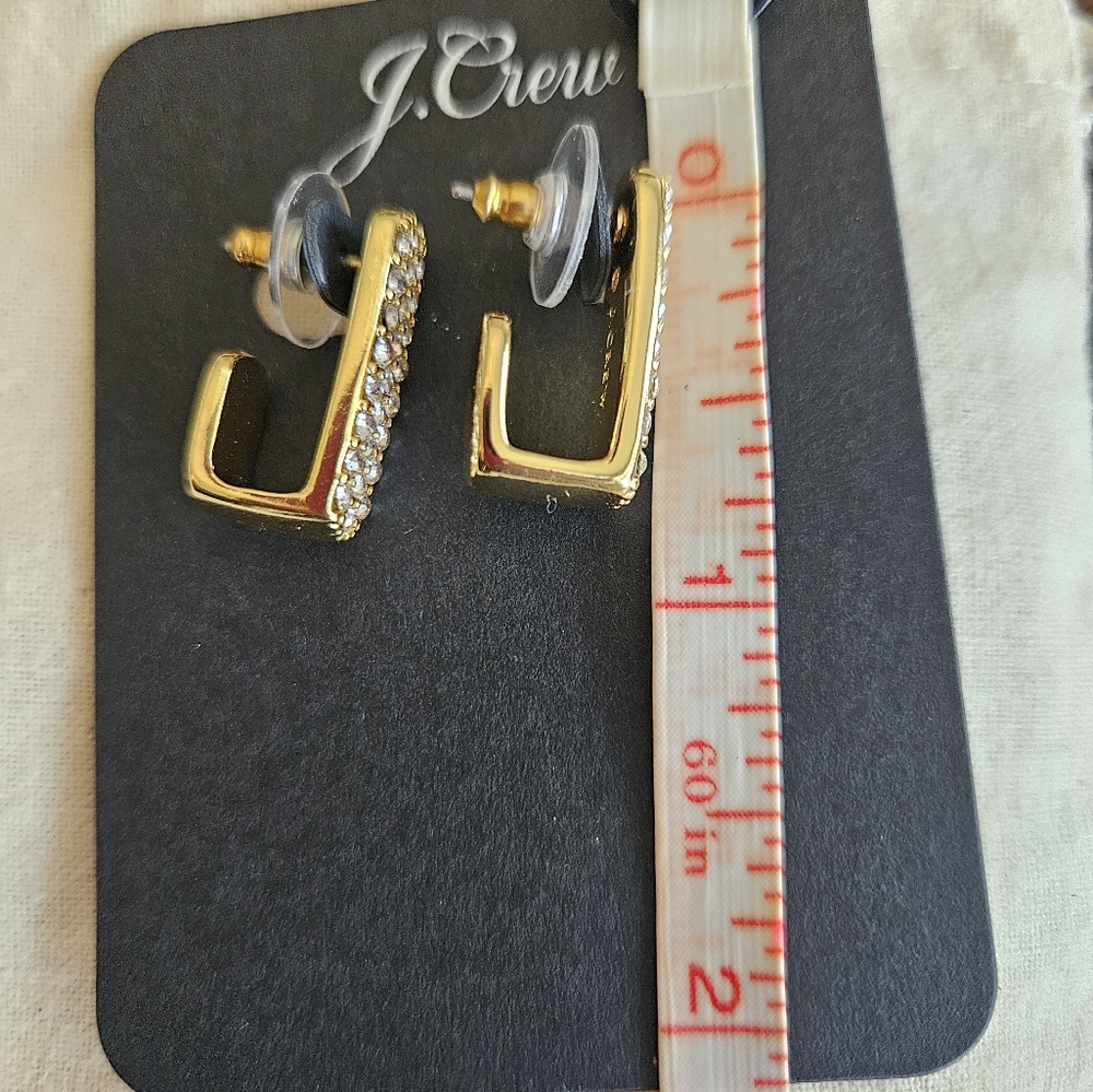 J.Crew pave flat link gold hoop earrings, gold - Picture 5 of 5